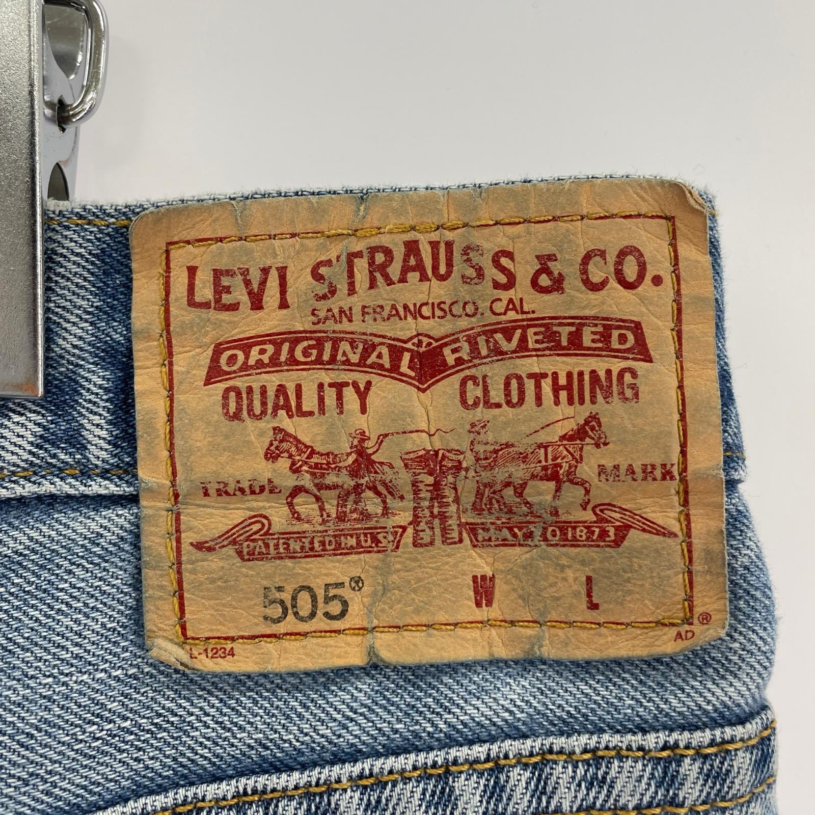 デニムパンツ Levi's lot 505 リメイクデニム 46 ブルー