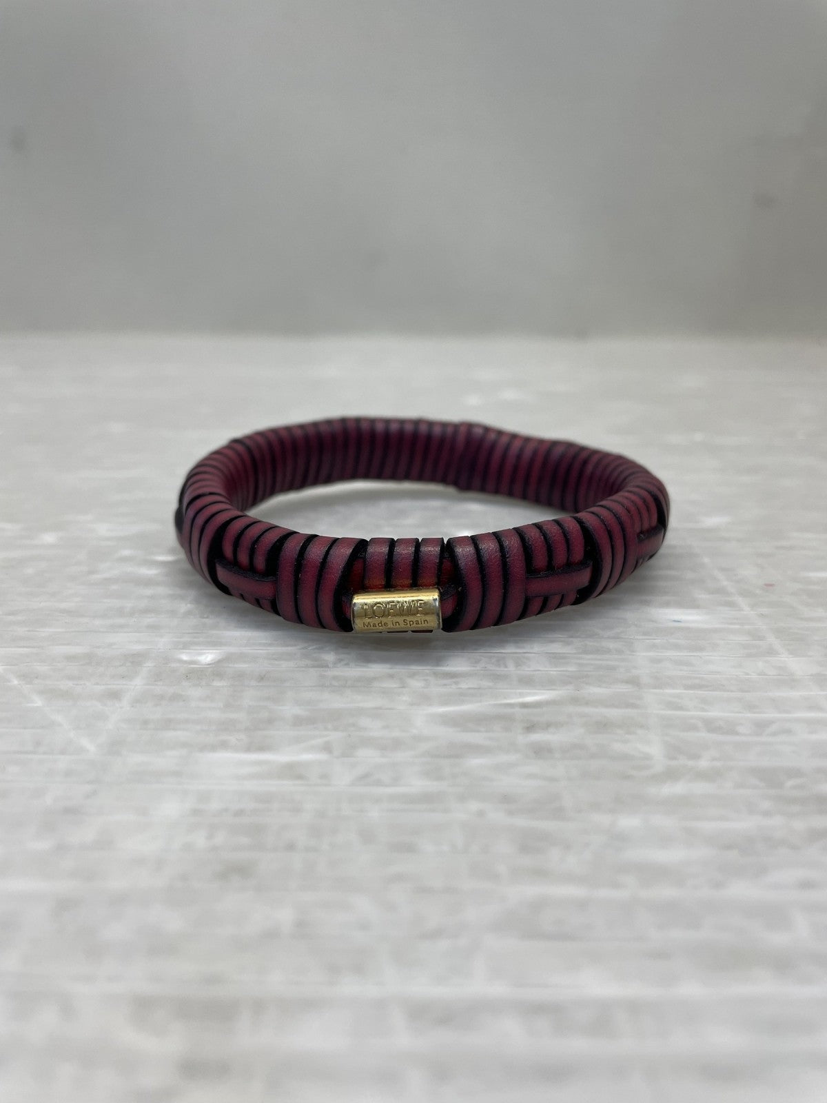 LOEWE 真鍮×クラシックカーフ カーフスキン ウーブンバングル