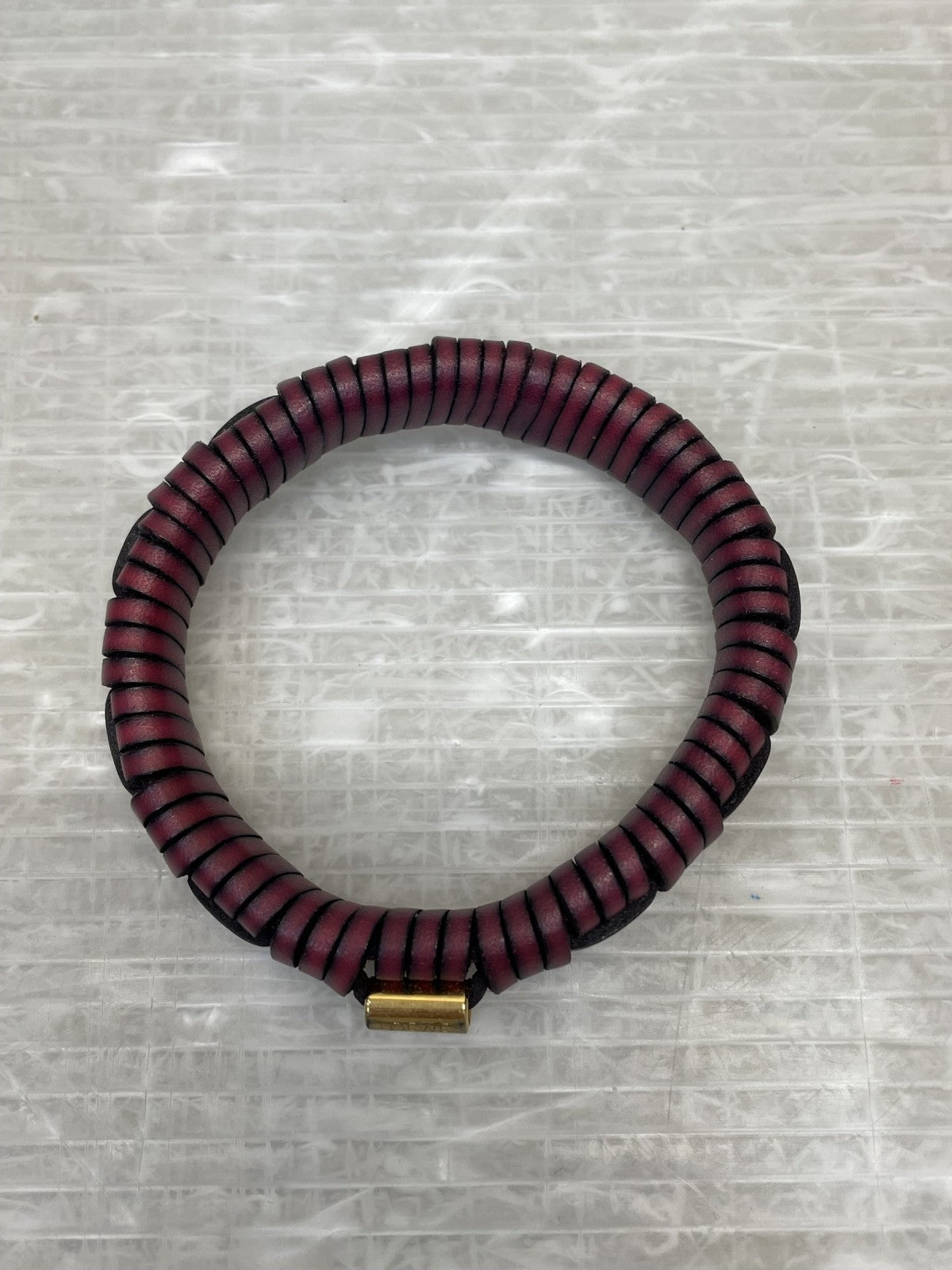 LOEWE 真鍮×クラシックカーフ カーフスキン ウーブンバングル