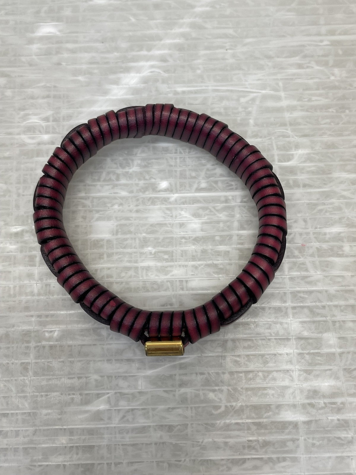 LOEWE 真鍮×クラシックカーフ カーフスキン ウーブンバングル