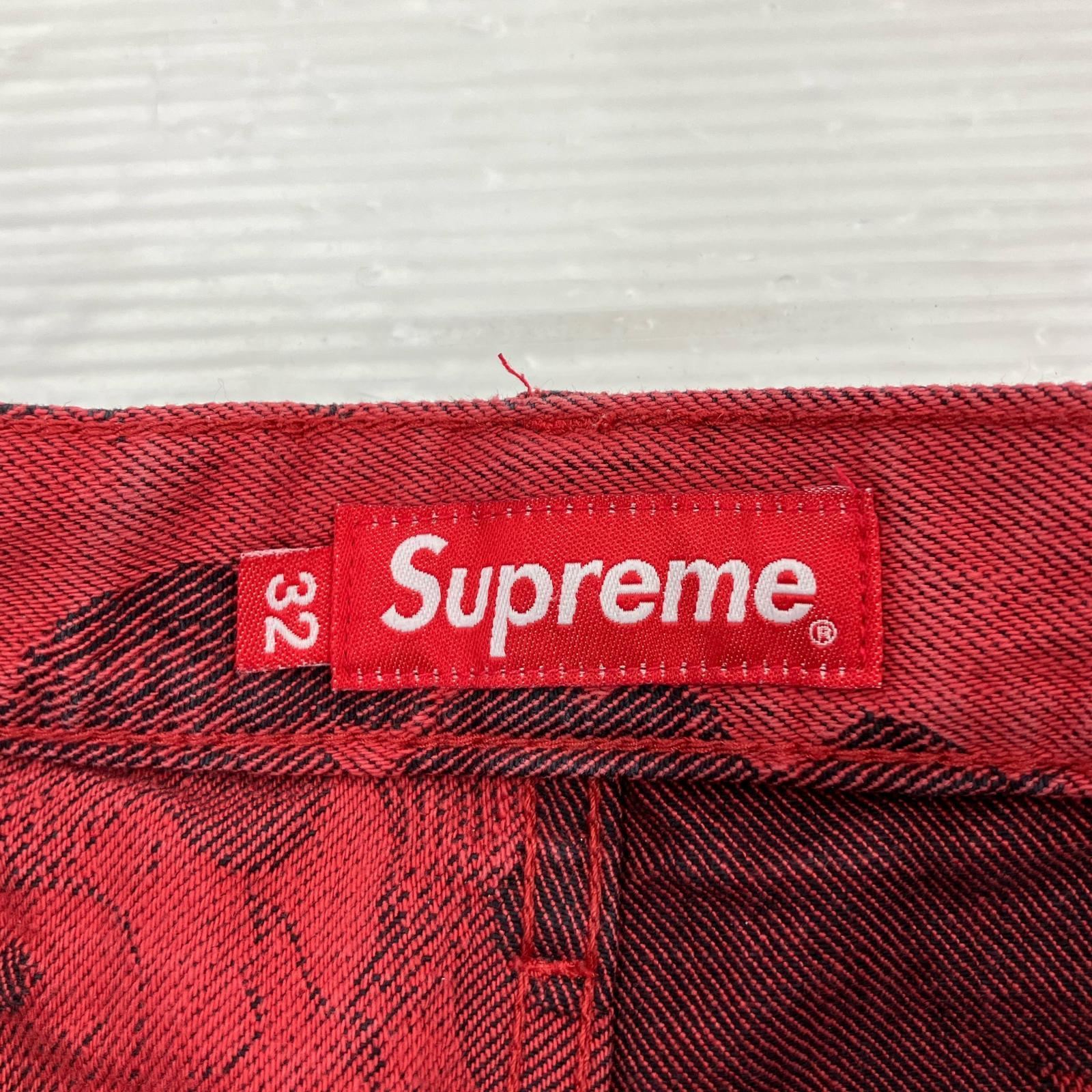 ショートパンツ 23SS/Flames Jacquard Baggy Denim/32 32 レッド