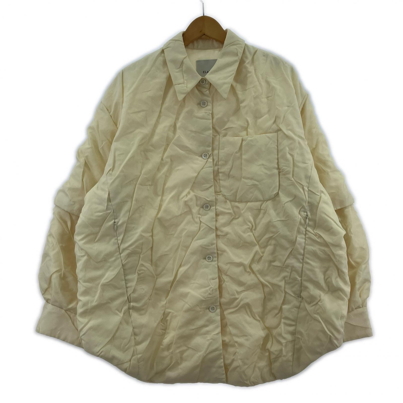 ジャケット CLANE PADDED CRUMPLY SHIRT JACKET 2 ホワイト