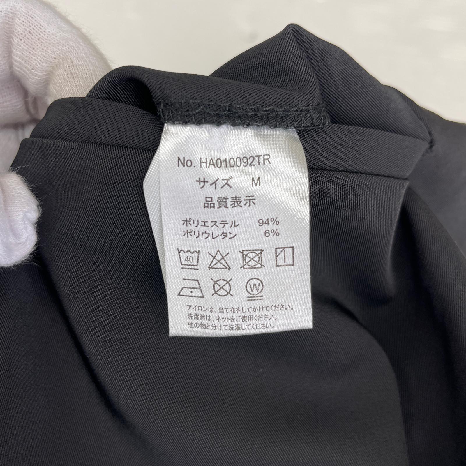 パンツ ラインステッチワイドスラックス M ブラック