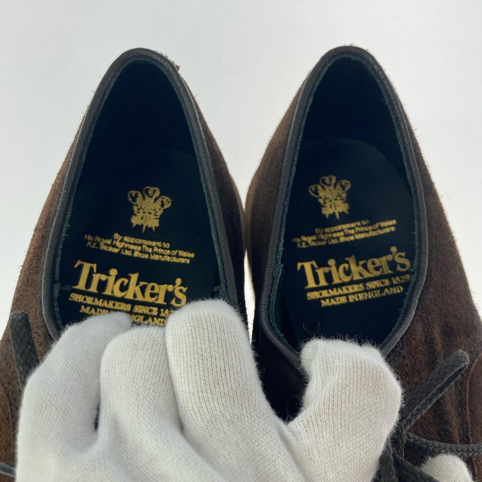 シューズ Waxed Suede Tramping スウェードシューズ 茶 (9)
