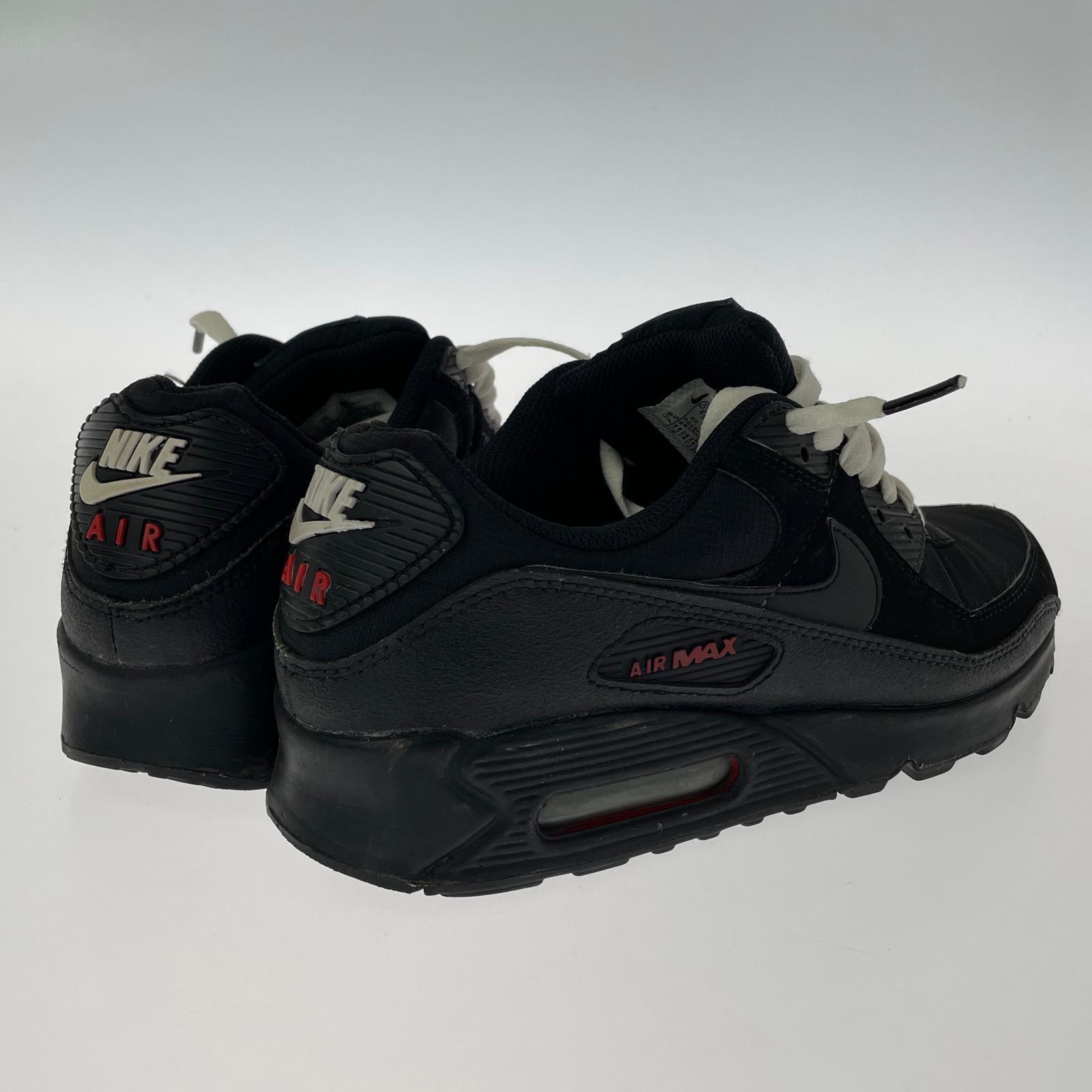 スニーカー Air Max 90 Black/Sports Red 25.5cm 25.5cm (US7 1/2 UK7 EU41) ブラック