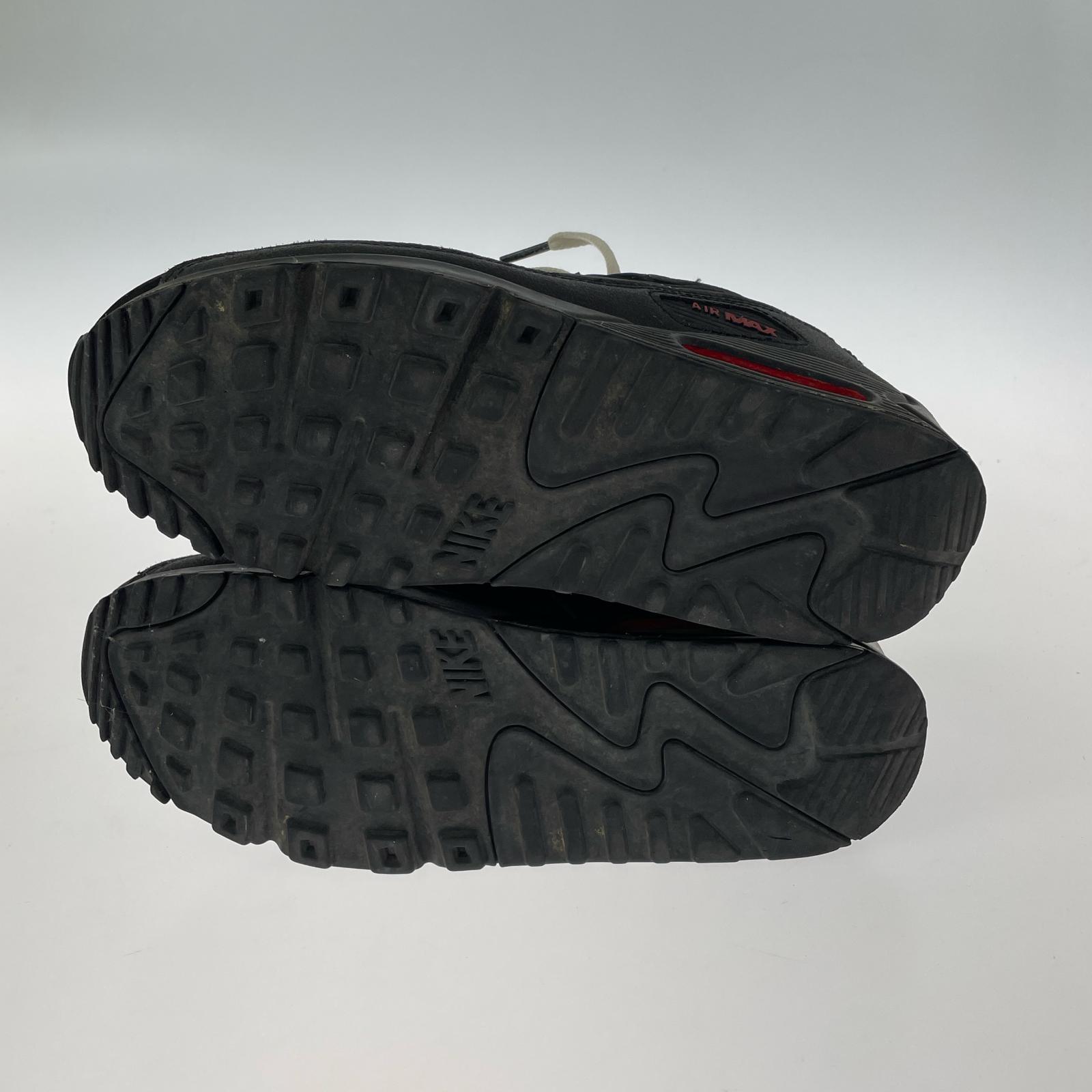 スニーカー Air Max 90 Black/Sports Red 25.5cm 25.5cm (US7 1/2 UK7 EU41) ブラック