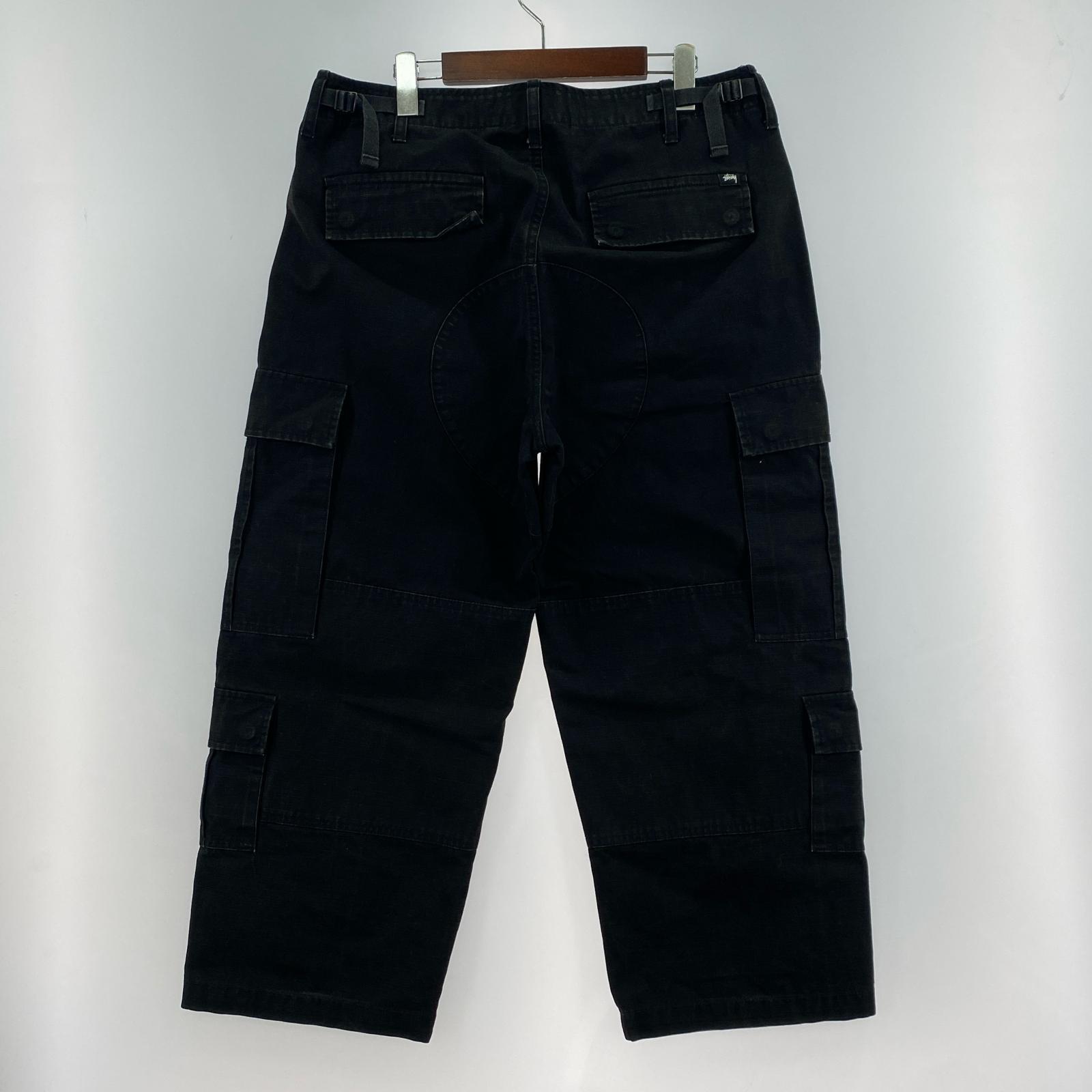 パンツ STUSSY リップストップ ミリタリー カーゴパンツ 黒 32 32 ブラック