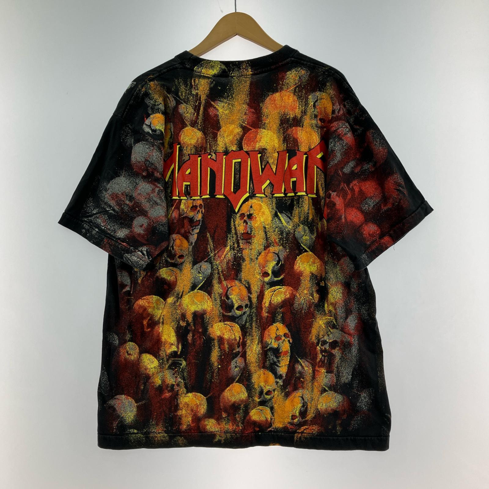 半袖Tシャツ MANOWAR 90s プリントS/Sカットソー 黒