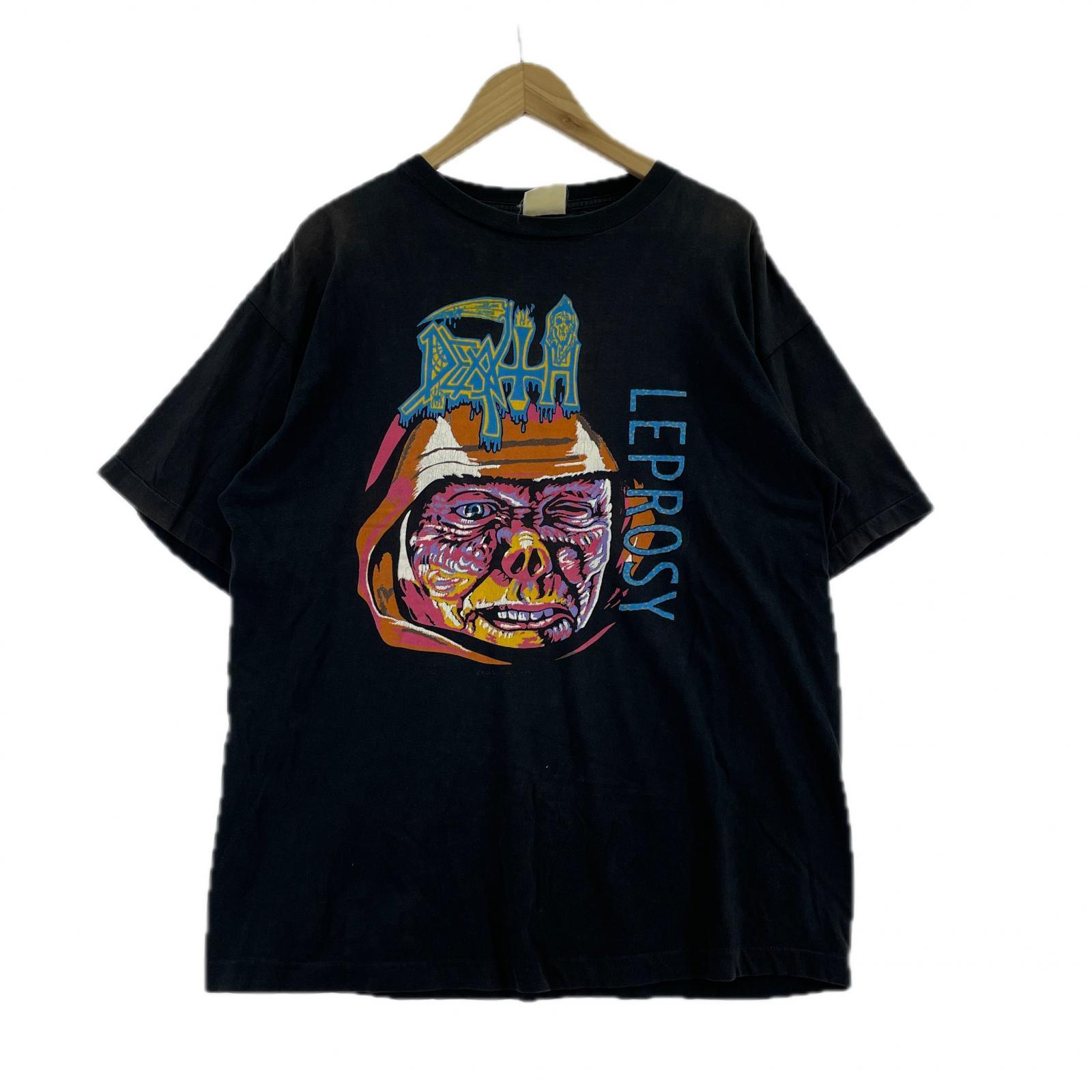 半袖Tシャツ 1989 DEATH Leprosy プリントS/Sカットソー 黒 ブラック