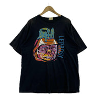 半袖Tシャツ 1989 DEATH Leprosy プリントS/Sカットソー 黒 ブラック