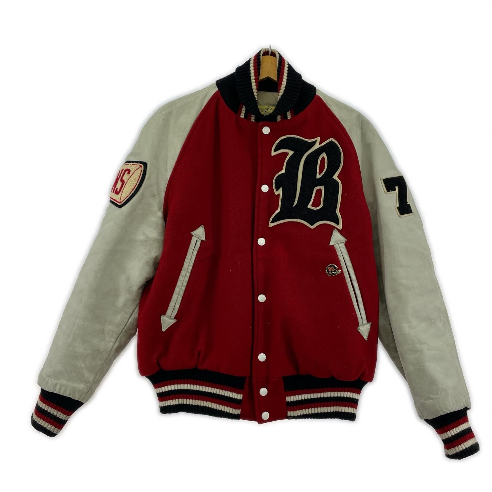ジャケット Hewitt×BACK DROP デコ 袖レザースタジャン 38