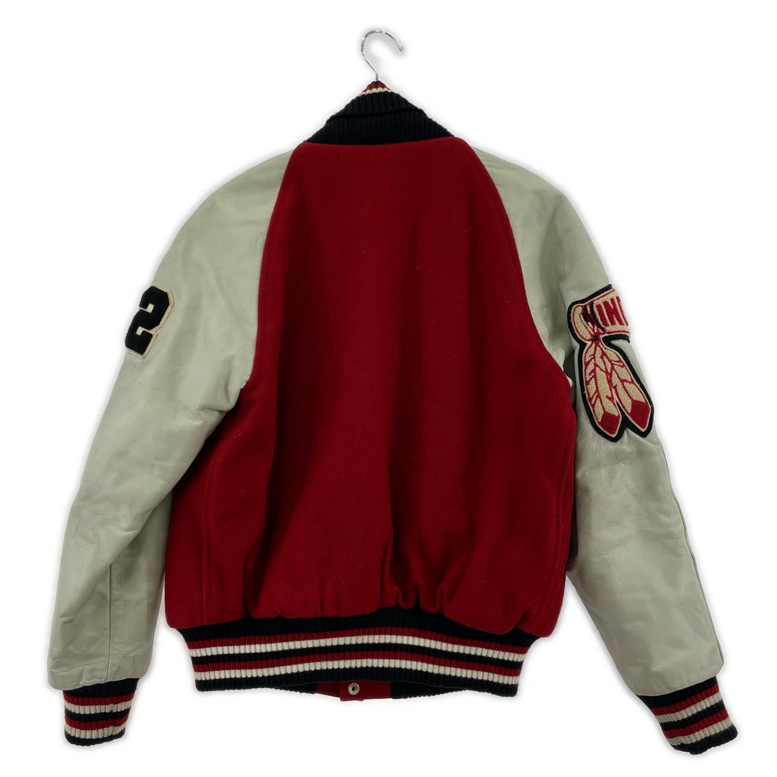 ジャケット Hewitt×BACK DROP デコ 袖レザースタジャン 38