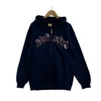 パーカー HIGH SCREAM CENTER ジップアップパーカー M M ネイビー