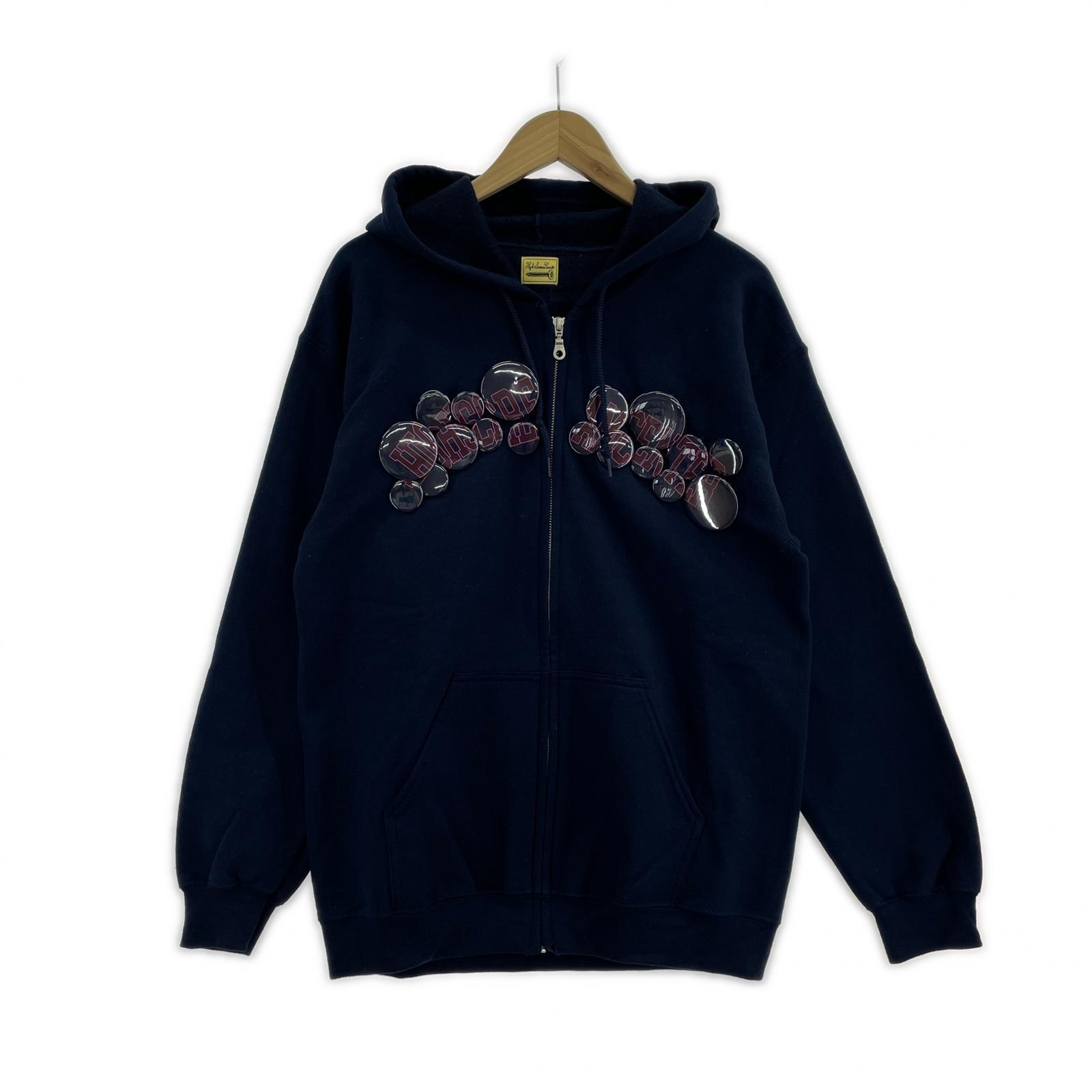 パーカー HIGH SCREAM CENTER ジップアップパーカー M M ネイビー