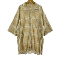 半袖シャツ リネン・レーヨン 総柄 ベージュ(4XL) ベージュ