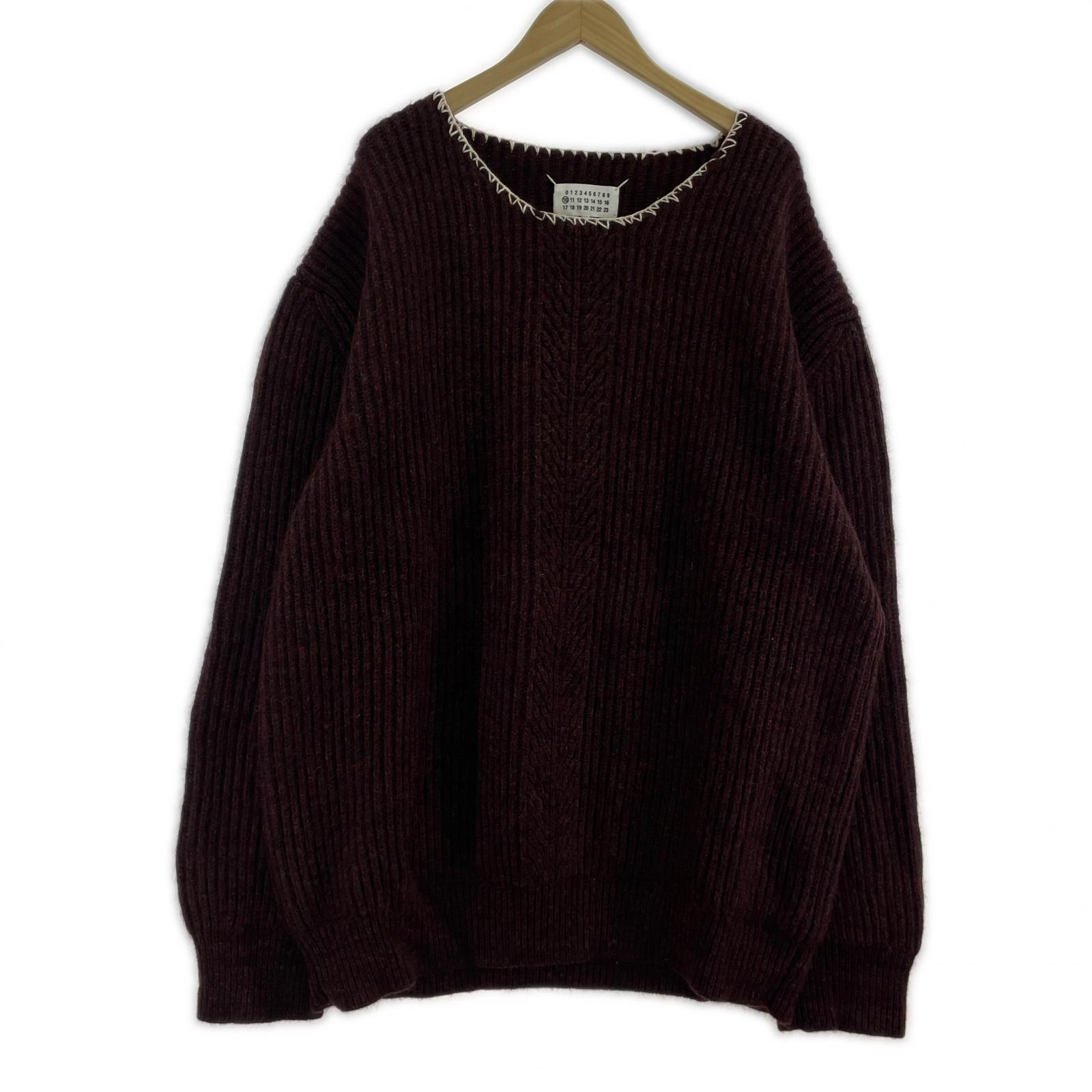 ニット 20AW Neck stitch Knit Sweater XXL ブラウン ワインレッド