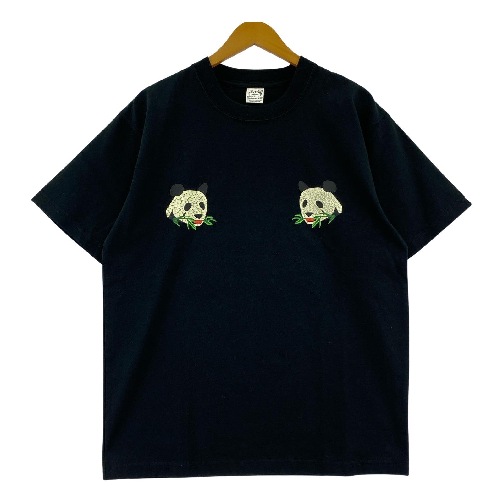 半袖Tシャツ パンダ M ブラック
