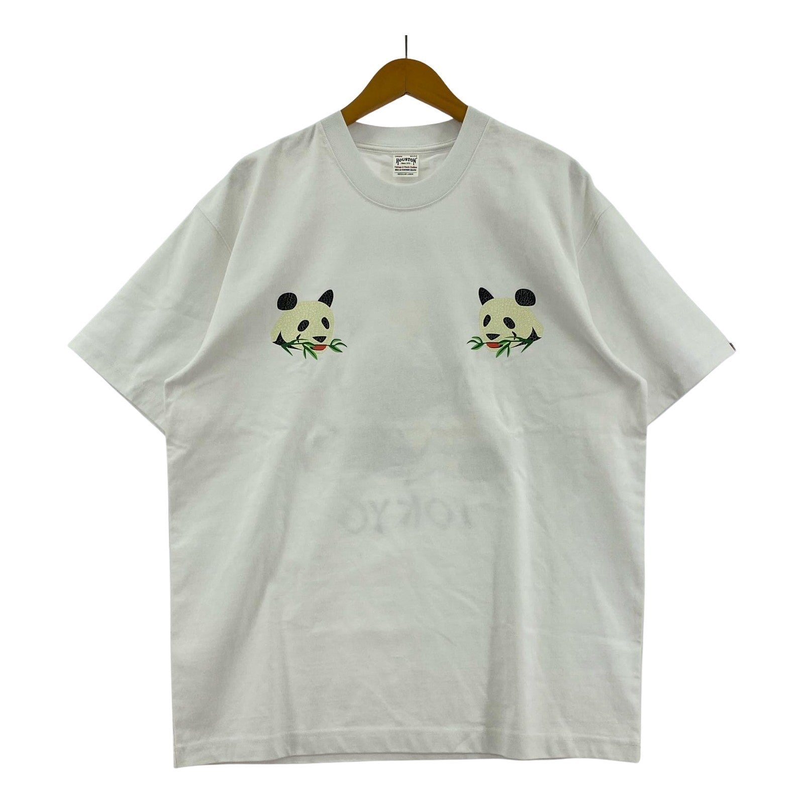 半袖Tシャツ パンダ/白 L ホワイト