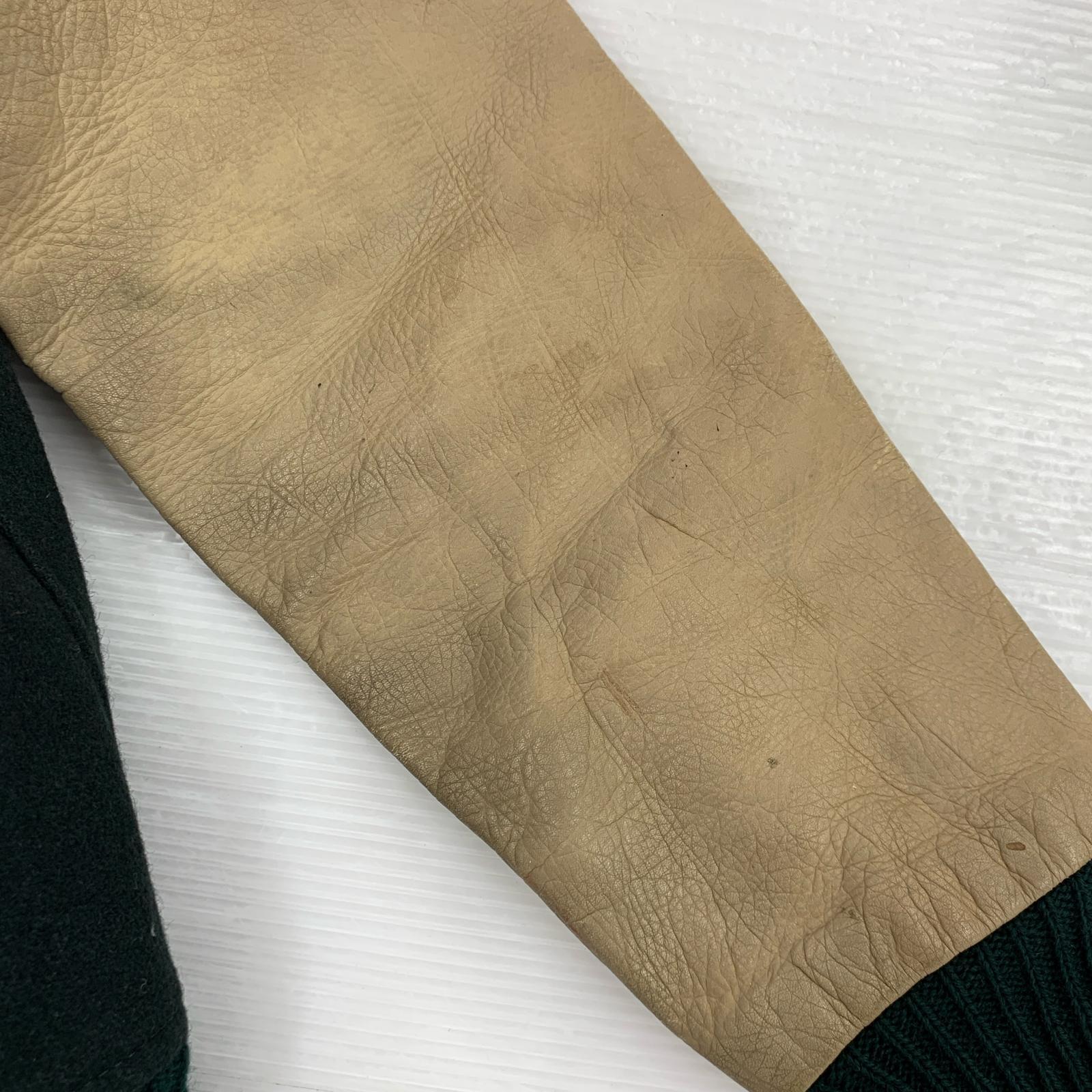 ブルゾン 60s 初期 スタジャン メルトン レザー切替 (M) グリーン