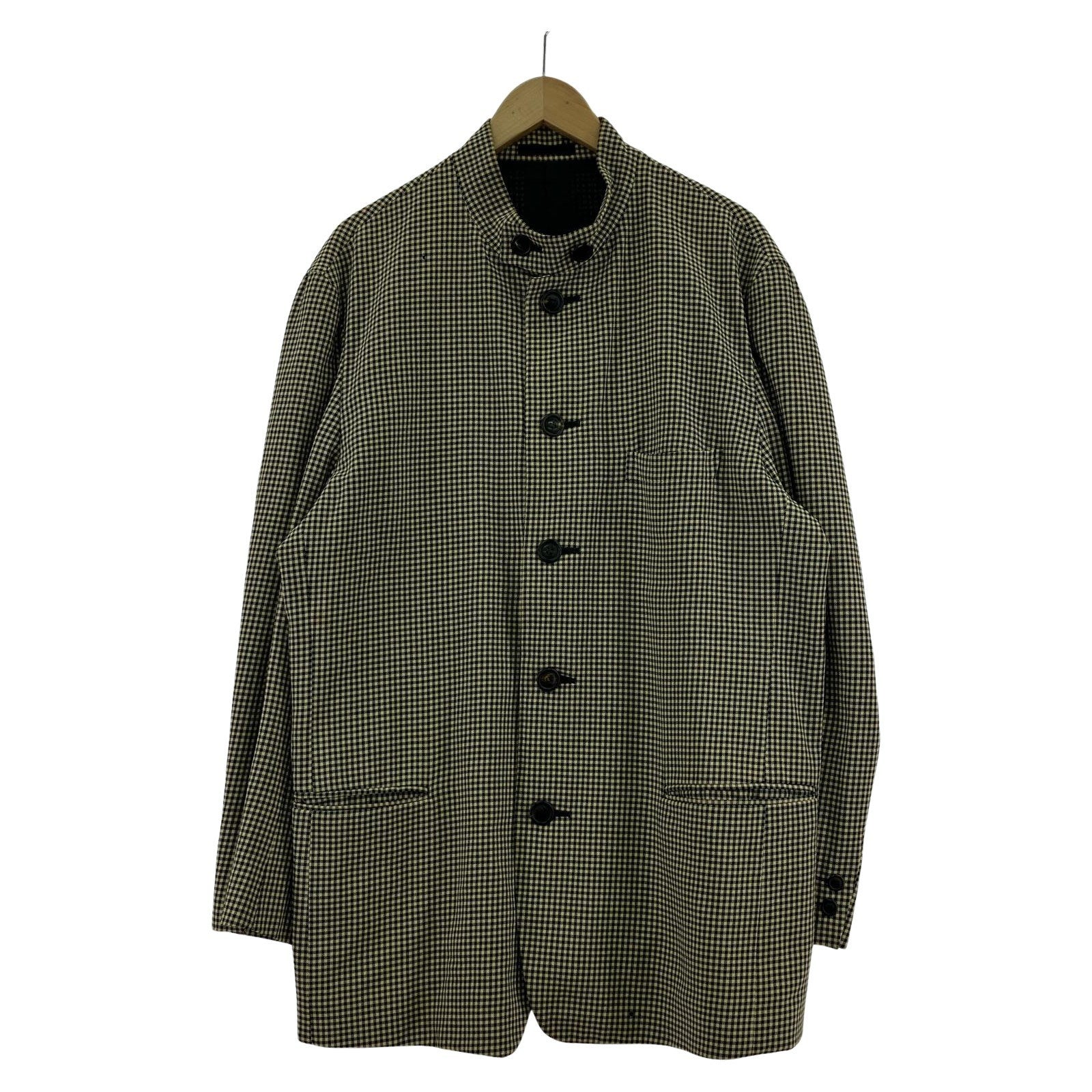 ジャケット ISSEY MIYAKE ハウンドトゥース柄 マオカラージャケット L L