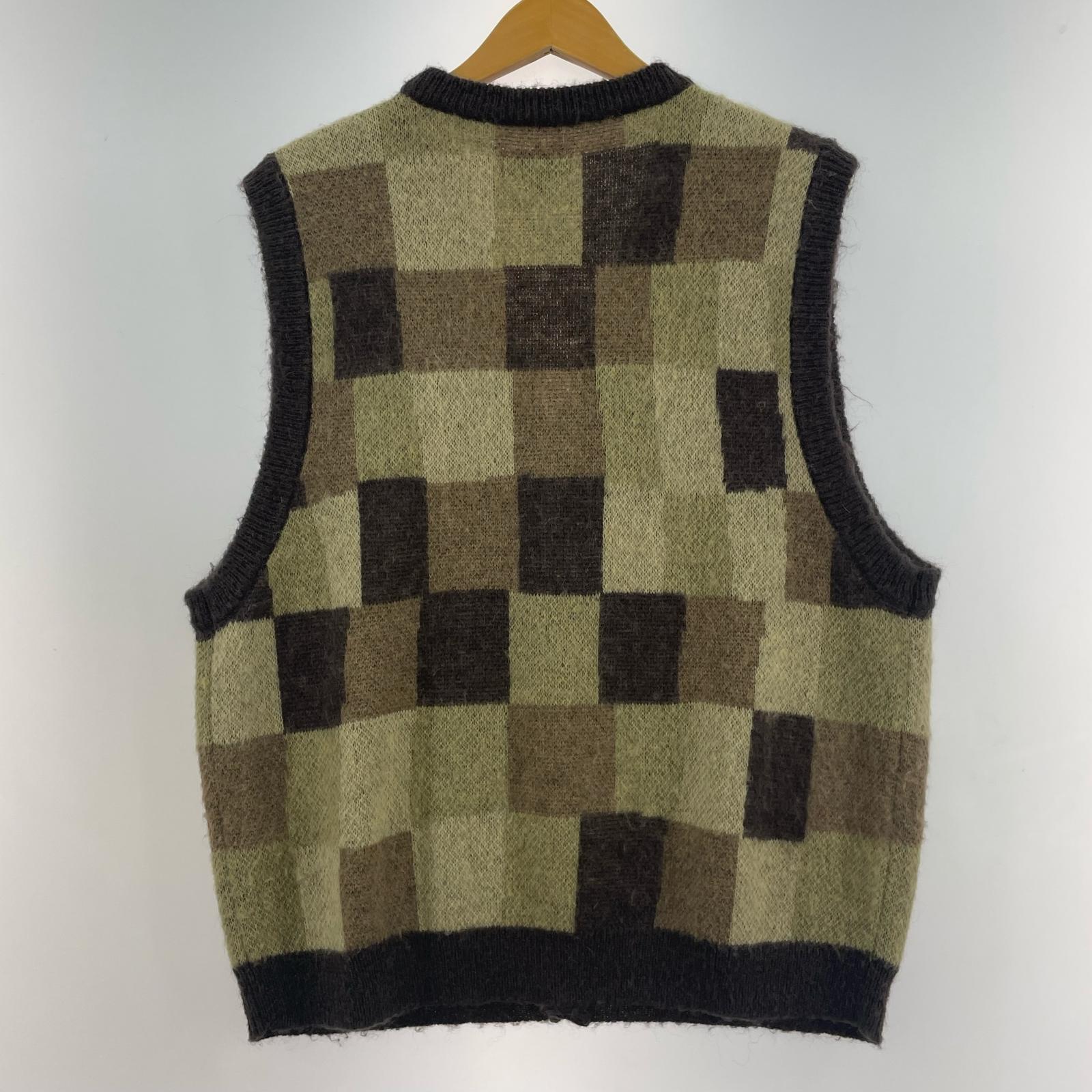 ニット wobbly check sweater vest モヘヤブレンド ニットベスト M マルチカラー