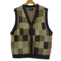 ニット wobbly check sweater vest モヘヤブレンド ニットベスト M マルチカラー