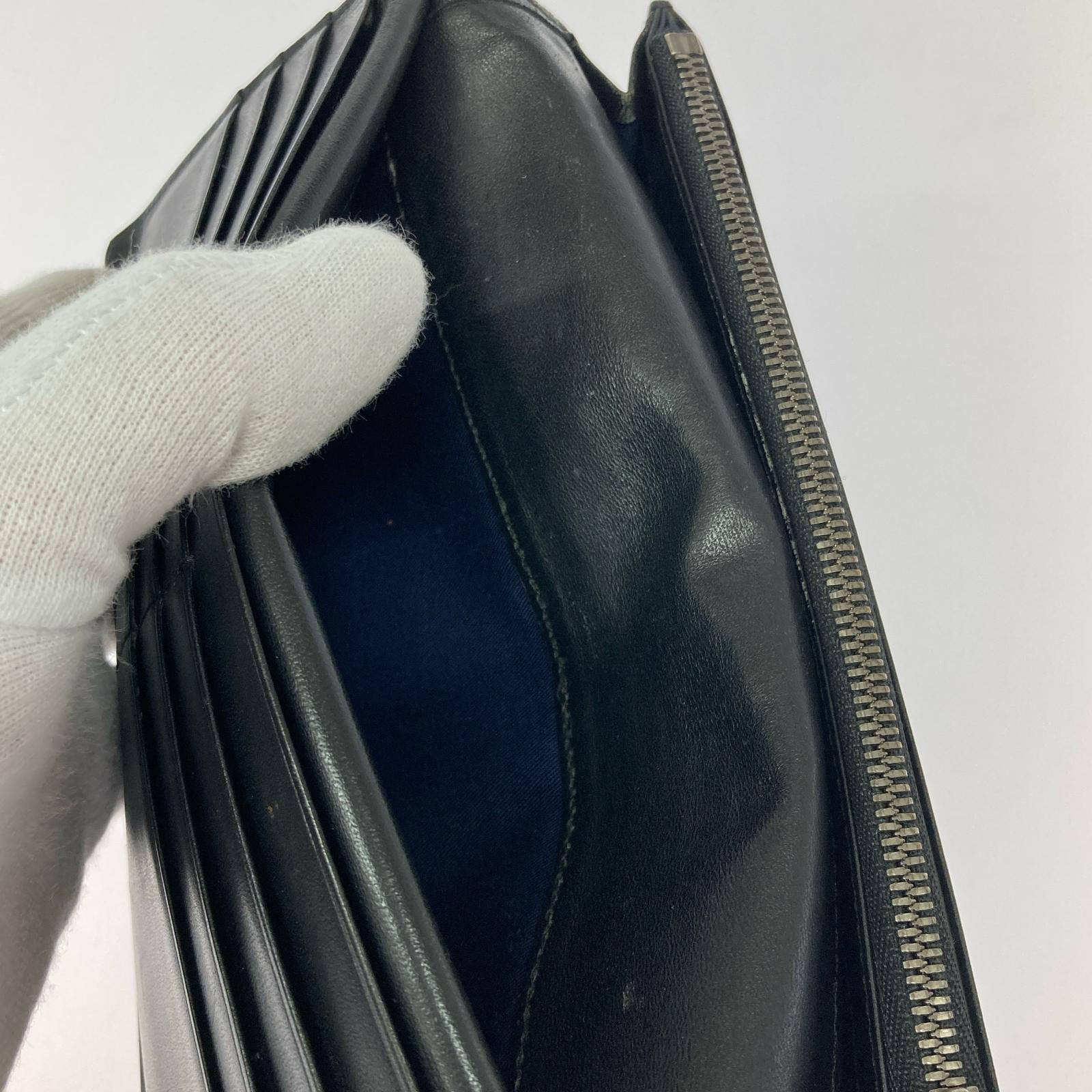 長財布 en cuir レザー 黒 ブラック