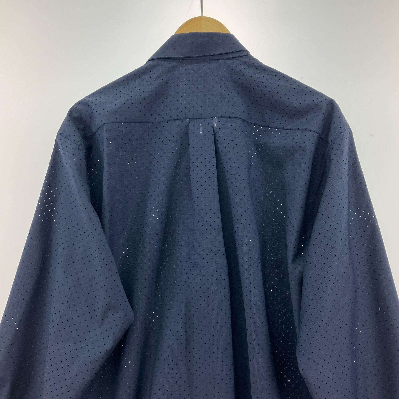 長袖シャツ BLESS 23SS NECKERCHIEFDRESS PERFORATED WOOL L ネイビー L ネイビー