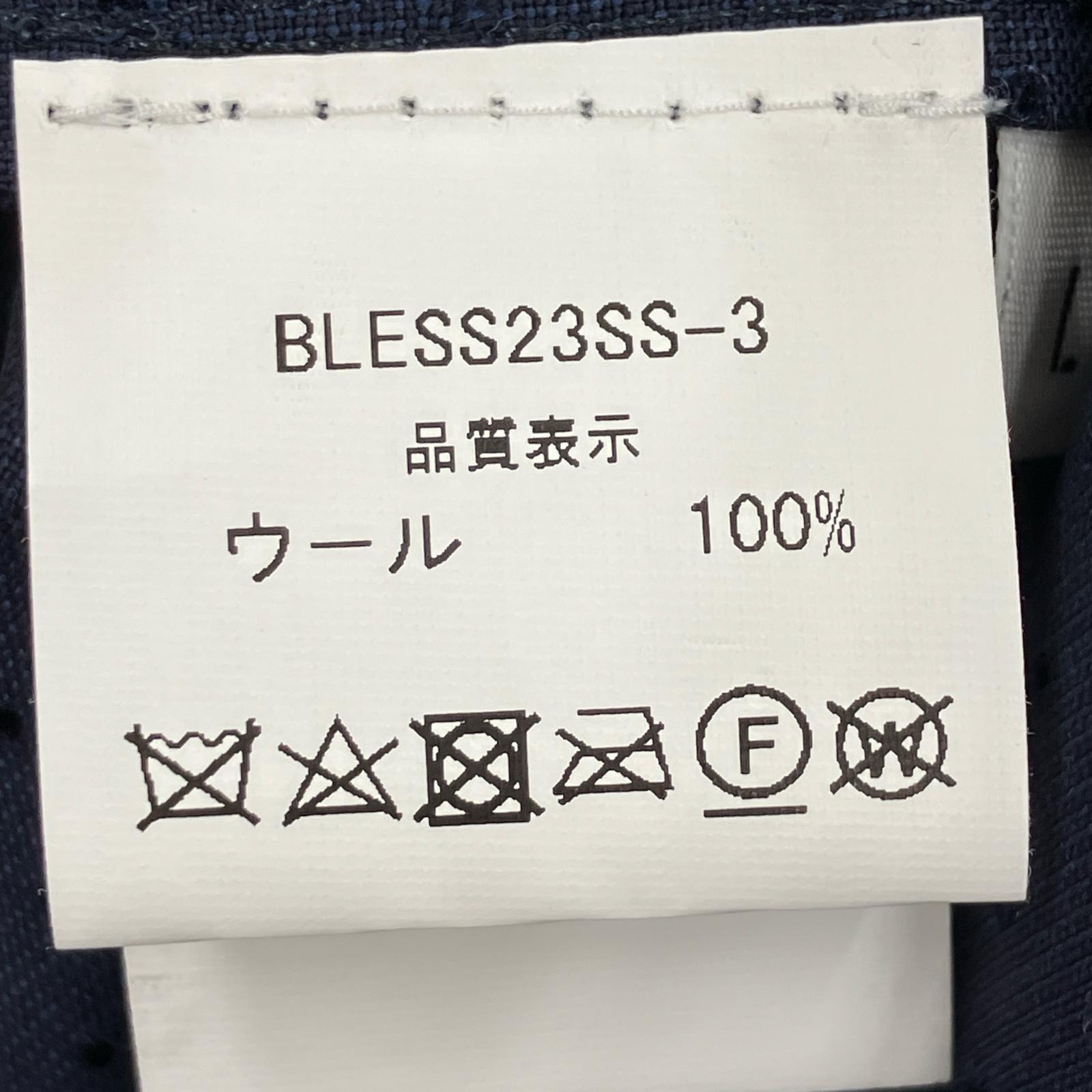 長袖シャツ BLESS 23SS NECKERCHIEFDRESS PERFORATED WOOL L ネイビー L ネイビー