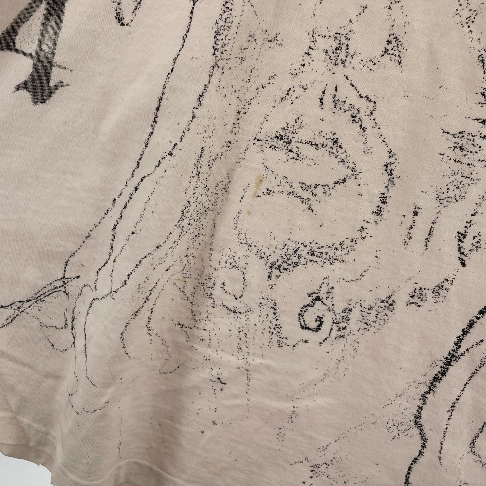 半袖Tシャツ スケッチプリントTee M ピンク