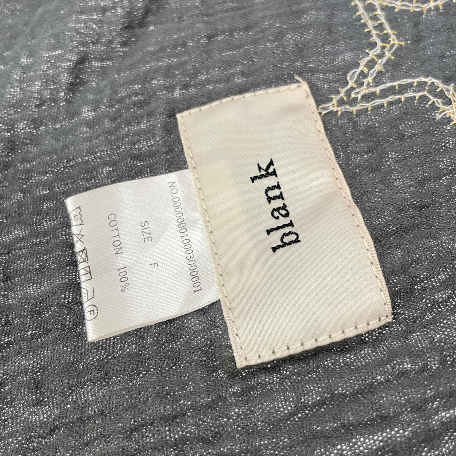 その他アクセサリー blank スター刺繍 大判ストール グレー グレー
