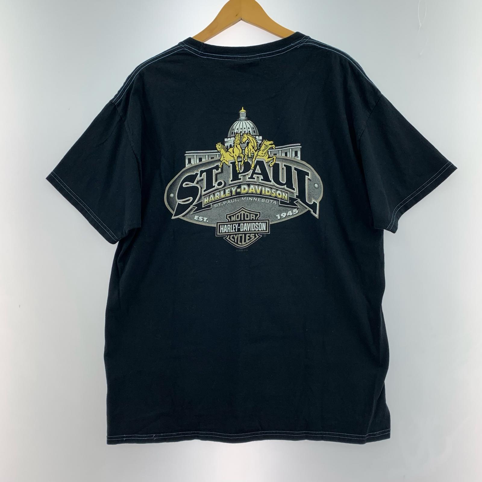 半袖Tシャツ バックプリントS/Sカットソー L ブラック