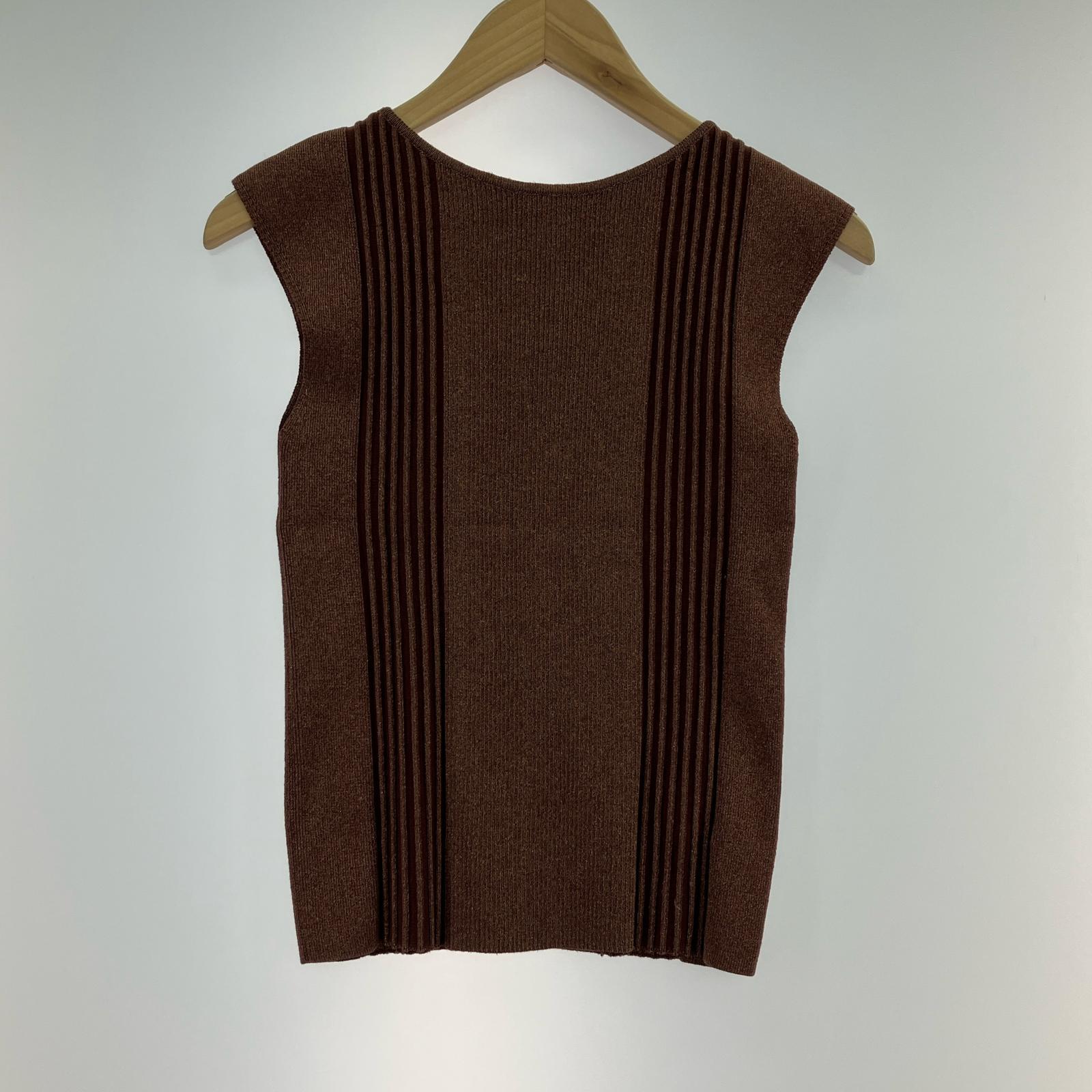 その他トップス ノースリリブニット BRW ブラウン