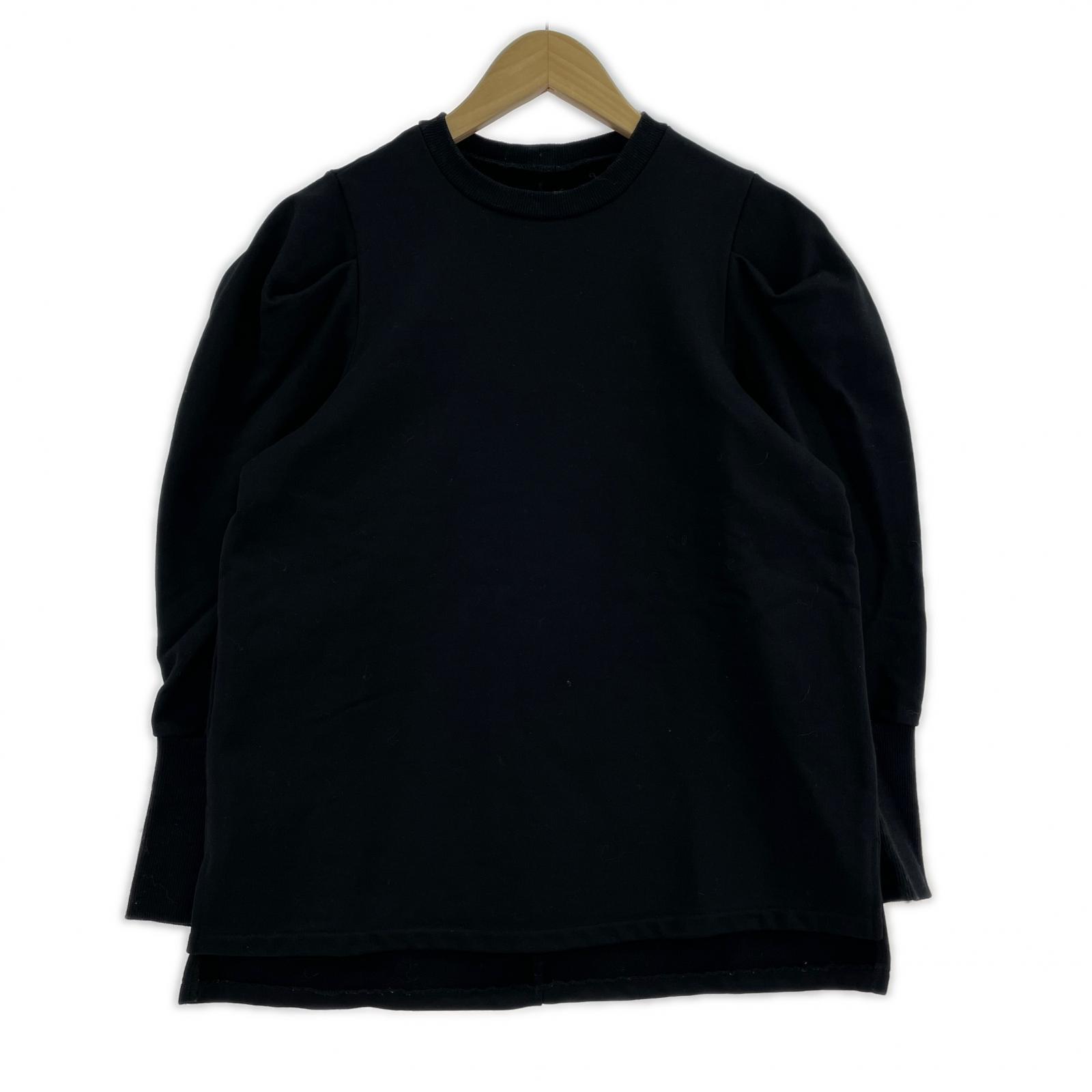 スウェット bow.a PUFF SHOULDER CUTSEW フリー ブラック