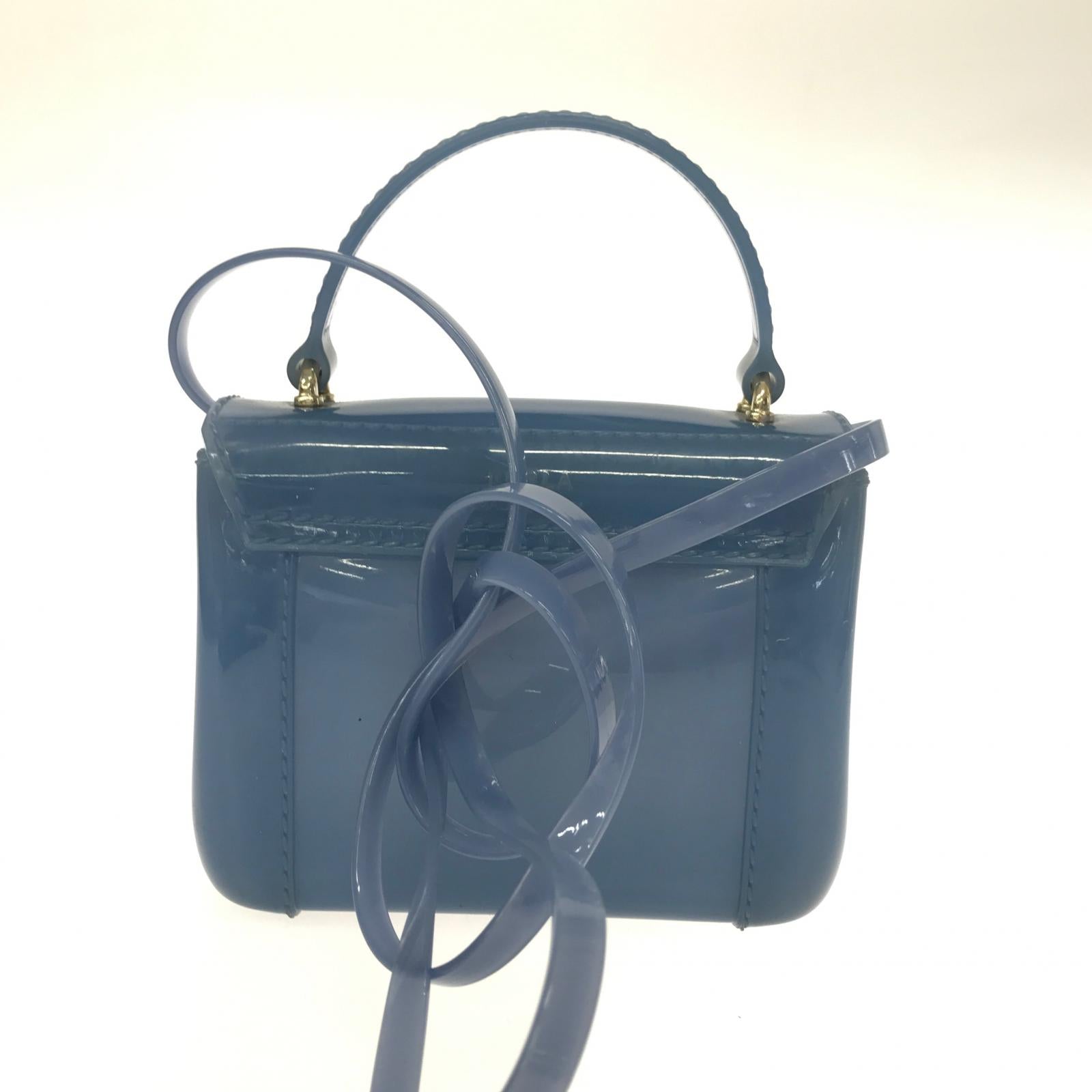 ショルダーバッグ PVC ビニールバッグ 青 ブルー