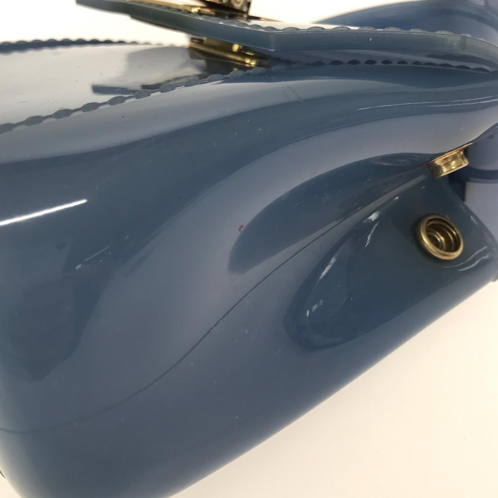 ショルダーバッグ PVC ビニールバッグ 青 ブルー