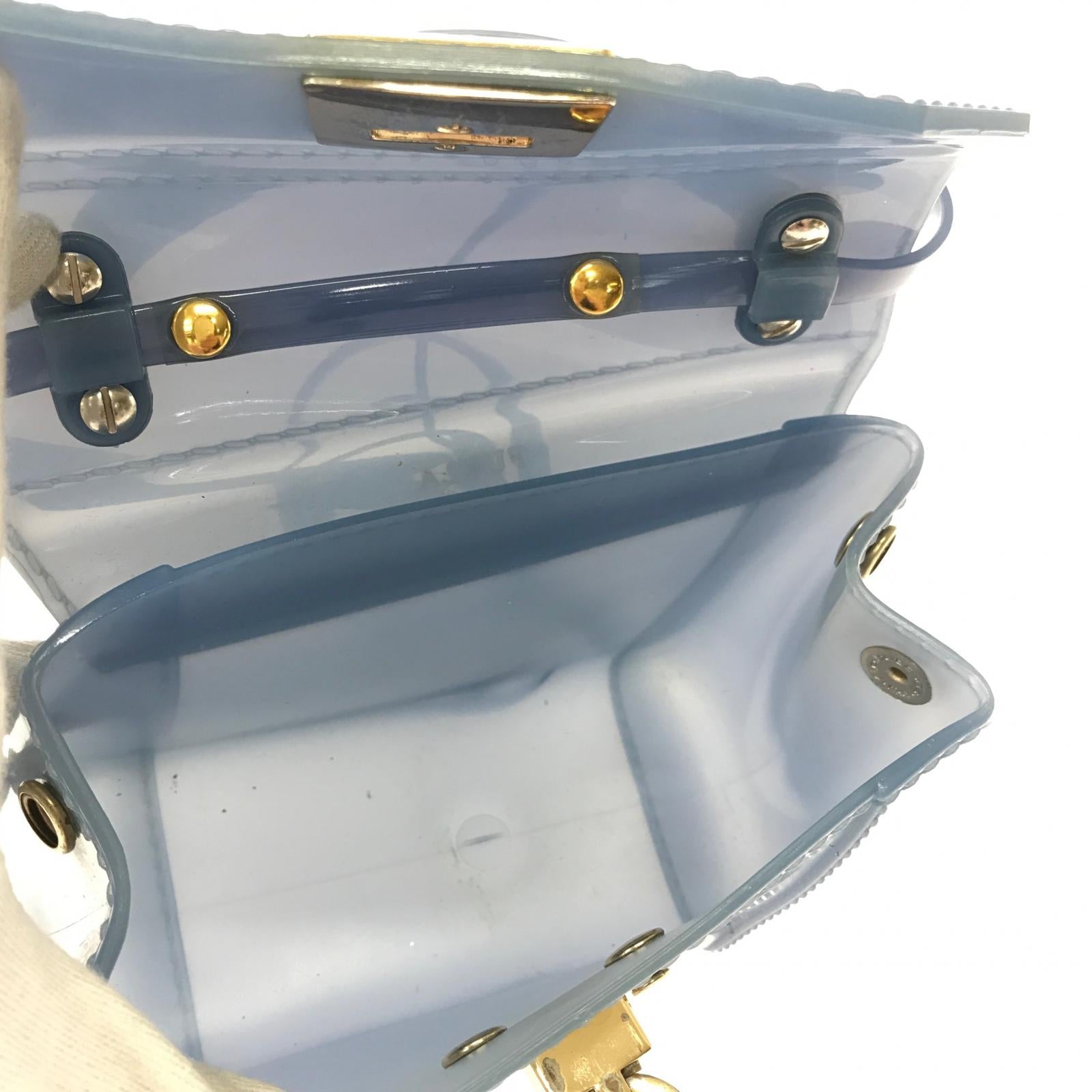 ショルダーバッグ PVC ビニールバッグ 青 ブルー