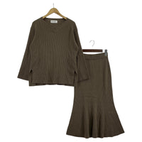 ワンピース リブニットセットワンピース BEG F フリー ブラウン