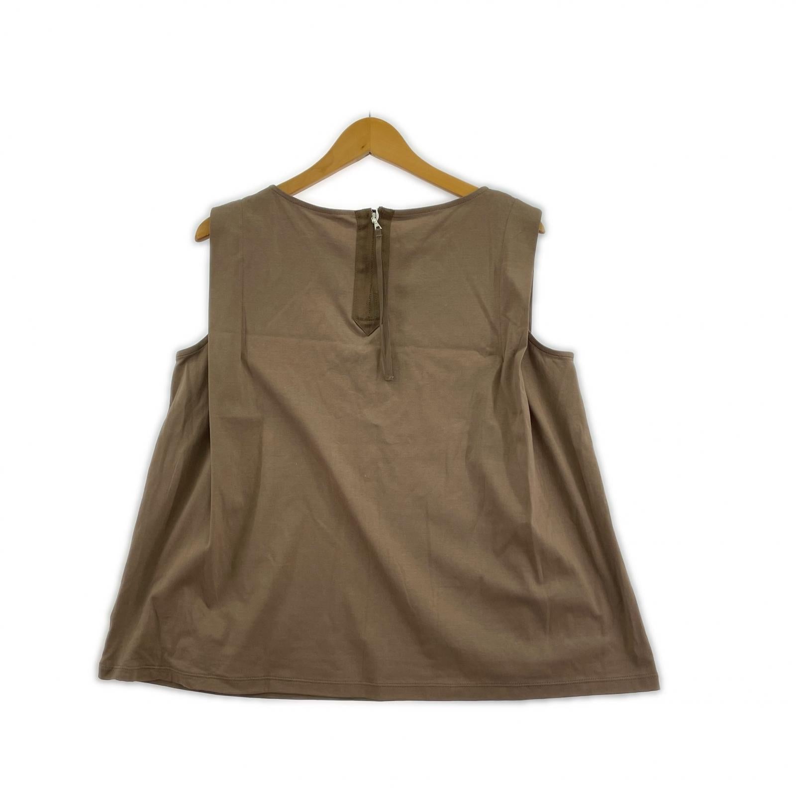 その他トップス Aquascutum プレートタグ付ノースリーブカットソー バックジップ ベージュ