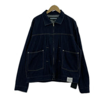 デニムジャケット WASHED LW DENIM ZIP JACKET (XL) ネイビー