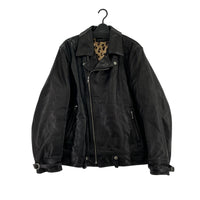 ライダースジャケット LEATHER DOUBLE RIDERS JACKET/L L ブラック