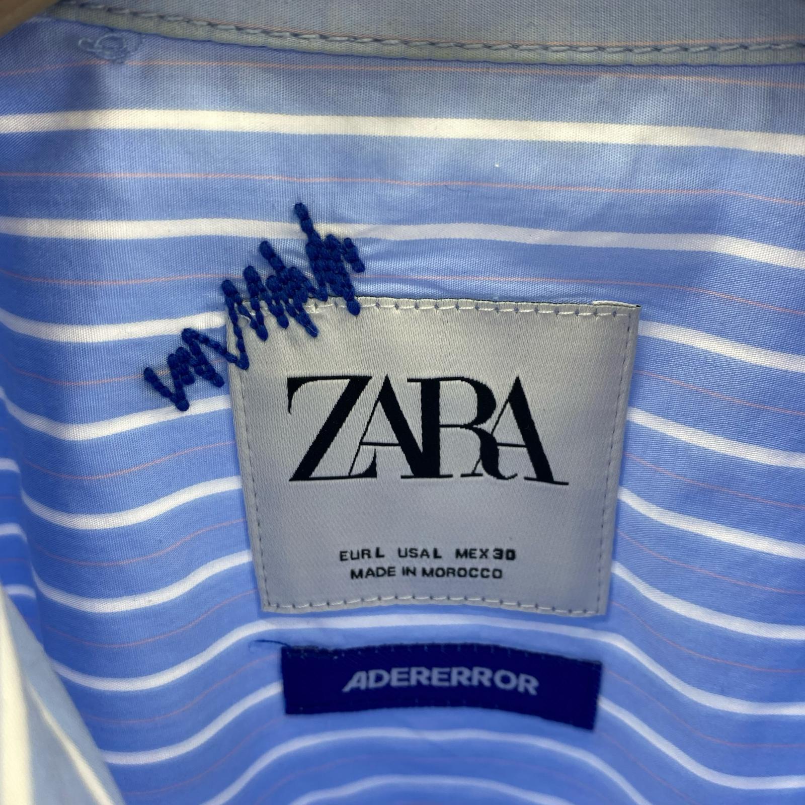 長袖シャツ ADER ERROR × ZARA ストライプ 長袖シャツ 水色 L L