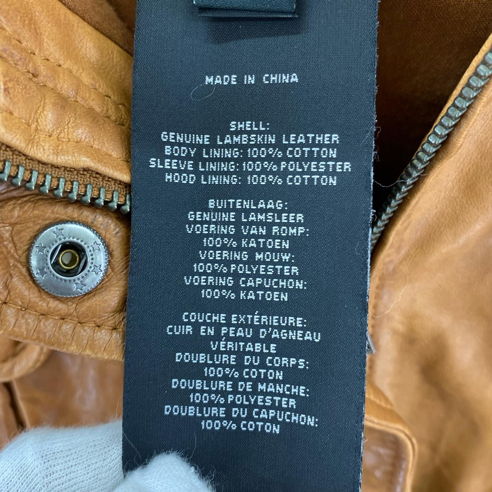 ライダースジャケット Vintage Hooded Leather Jacket M ブラウン