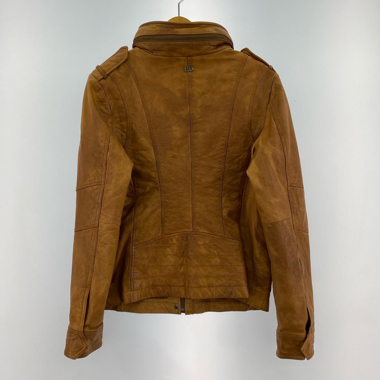 ライダースジャケット Vintage Hooded Leather Jacket M ブラウン