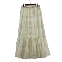 ロングスカート MEDI INDIA COTTON TIERED SKIRT M ホワイト