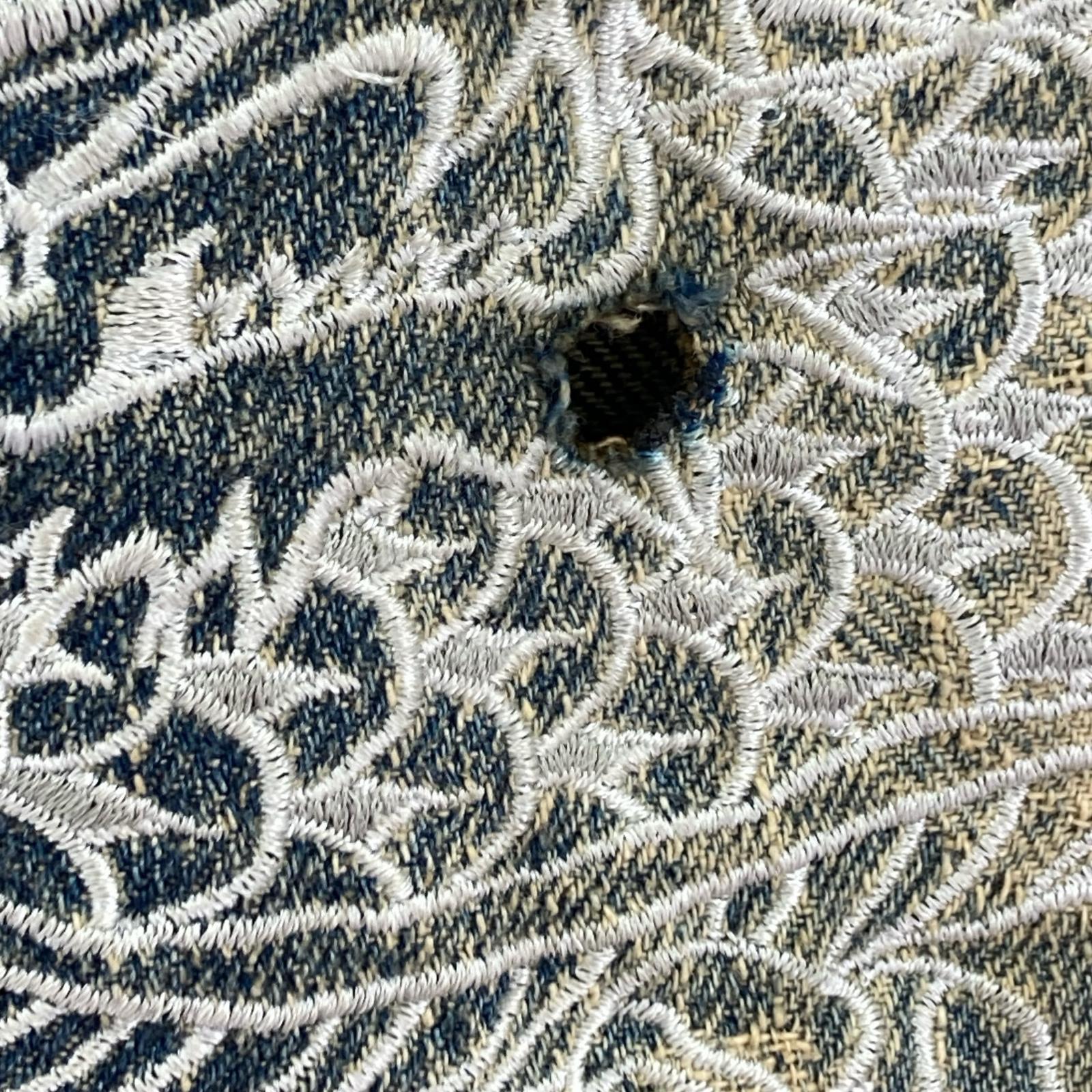 デニムパンツ 絡繰魂 総柄 34 ブルー