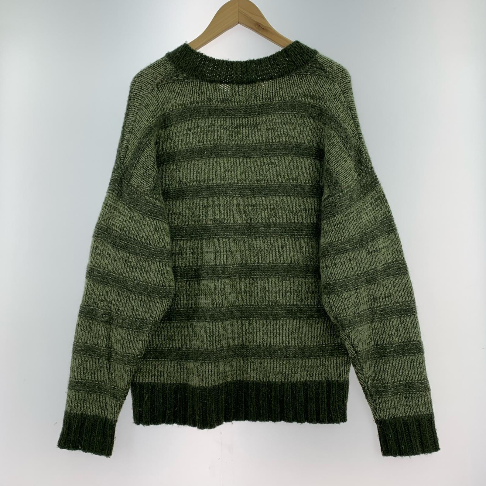 ニット soerte 22AW オーバーサイズVネックニット モヘヤ混 1 グリーン