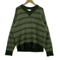 ニット soerte 22AW オーバーサイズVネックニット モヘヤ混 1 グリーン