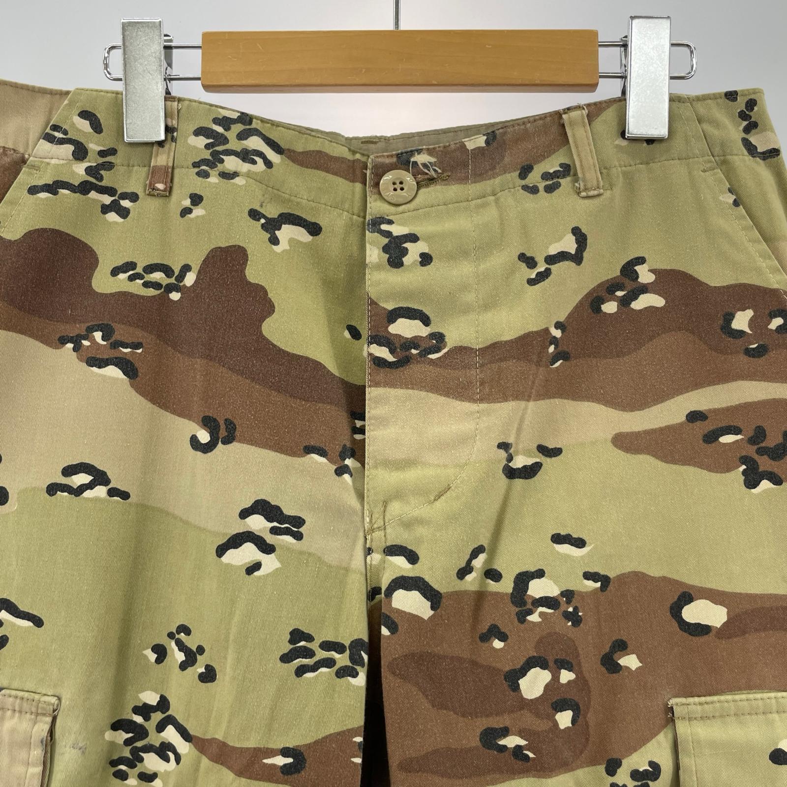 ショートパンツ 90s チョコチップカモ ショートカーゴパンツ カーキ L L