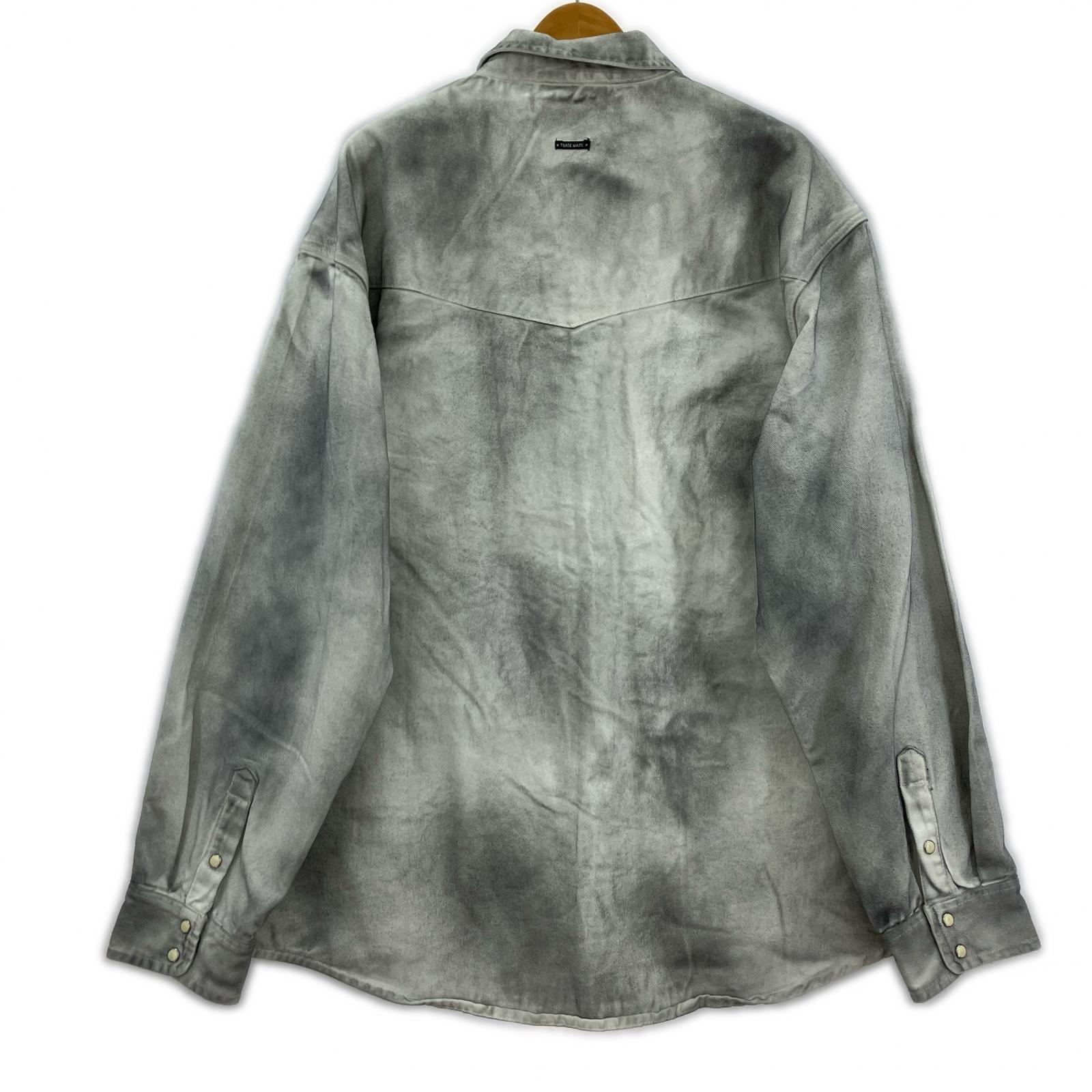 長袖シャツ AAPE ウォッシュ デニムシャツ グレー グレー